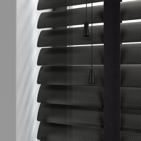Dutchblinds Houten Jaloezieën 50mm - Zwart - 200 X 250 Cm Raamdecoratie Op Maat