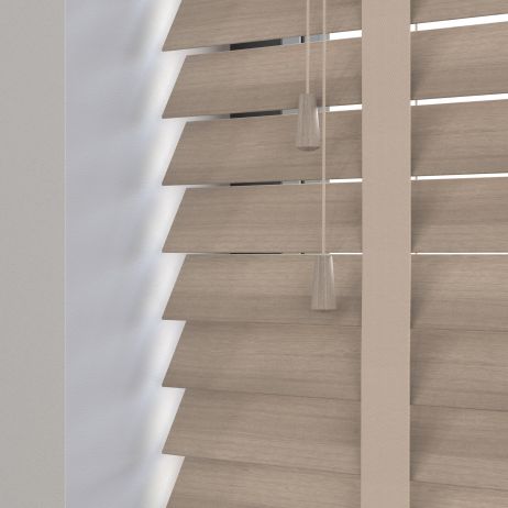Sunwood houten jaloezie met ladderband - licht grijs gemÃªleerd gemaakt van Hout in de kleur Grijs/Zilver
