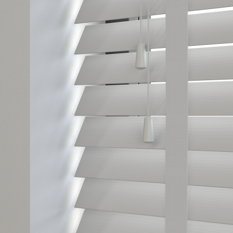 Sunwood PVC jaloezie met ladderband - Lichtgrijs nerf gemaakt van PVC in de kleur Grijs/Zilver