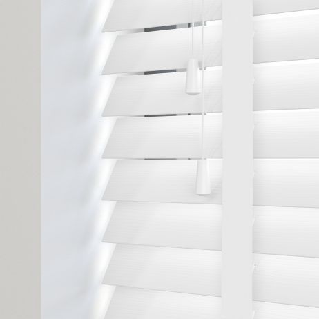 Sunwood PVC jaloezie met ladderband - parelwit nerf gemaakt van PVC in de kleur Wit