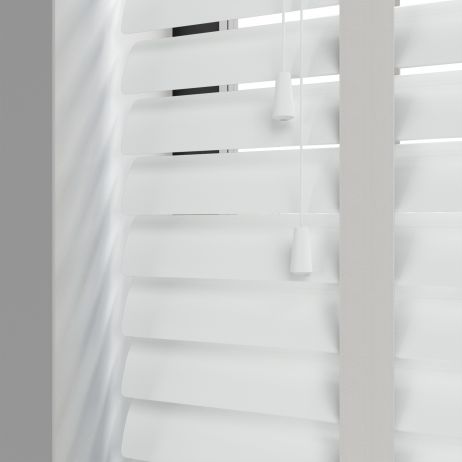 Aluminium jaloezie met ladderband - Alablaster Wit Mat gemaakt van Aluminium in de kleur Wit