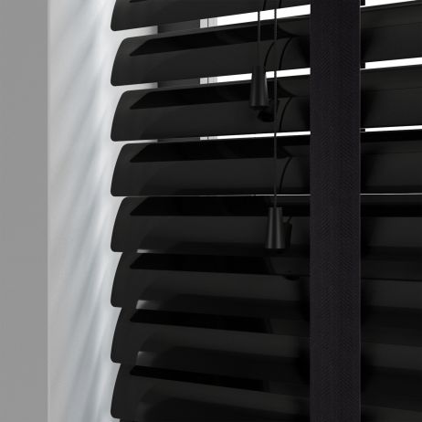 Aluminium jaloezie met ladderband - Zwart gemaakt van Aluminium in de kleur Zwart
