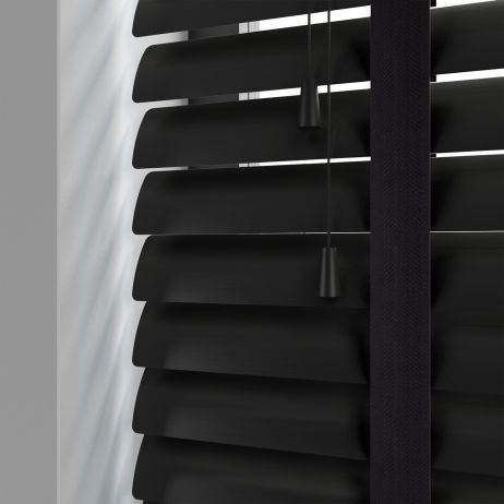 Aluminium jaloezie met ladderband - Carbon gemaakt van Aluminium in de kleur Zwart