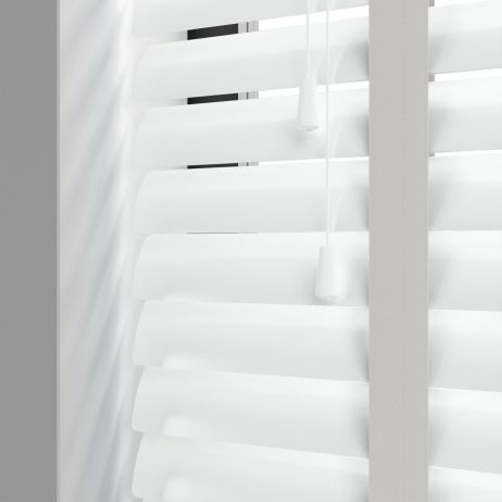 Aluminium jaloezie met ladderband - Wit gemaakt van Aluminium in de kleur Wit