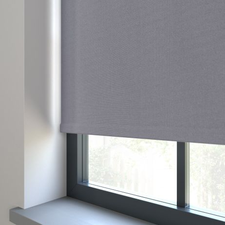 Elektrisch Rolgordijn - Bella warm grijs gemaakt van Polyester in de kleur Grijs/Zilver