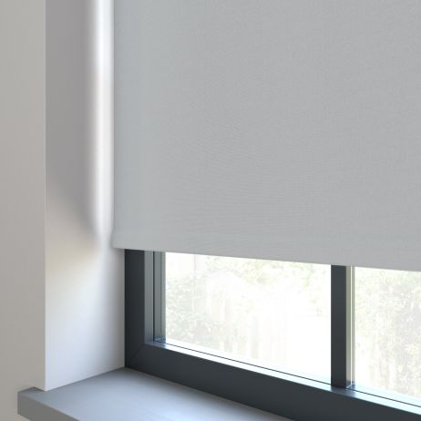 Elektrisch Rolgordijn - Bella licht grijs gemaakt van Polyester in de kleur Grijs/Zilver