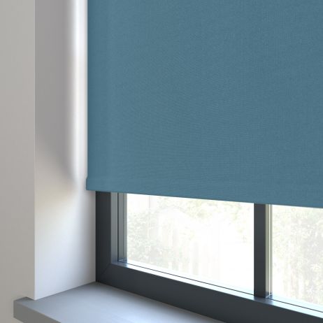 Elektrisch Rolgordijn - Bella blauw gemaakt van Polyester in de kleur Blauw