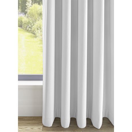 Berneo gordijn - Wit met Wave plooi gemaakt van Polyester in de kleur Wit
