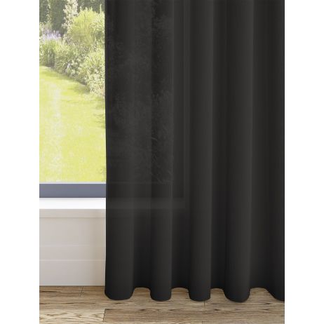 Fernando gordijn - Zwart met enkele plooi gemaakt van Polyester in de kleur Zwart