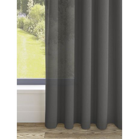 Hulia gordijn - Zwart met enkele plooi gemaakt van Polyester in de kleur Zwart