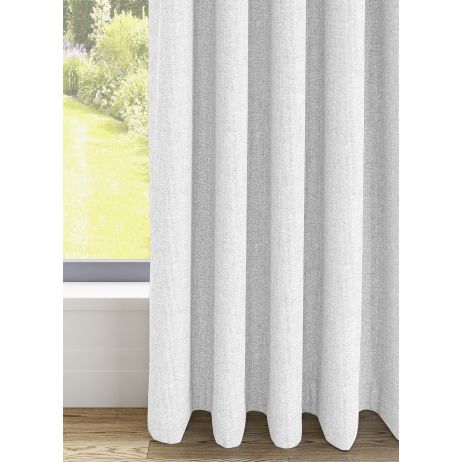 Jova gordijn - Wit met dubbele plooi gemaakt van Polyester in de kleur Wit