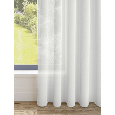 Kania gordijn - Wit met enkele plooi gemaakt van Polyester in de kleur Wit