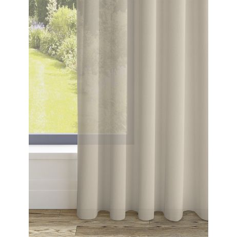 Multa gordijn - Ecru met Driedubbele plooi gemaakt van Polyester in de kleur Grijs/Zilver