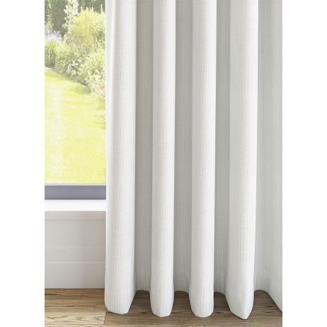 Pampus gordijn - Wit met dubbele plooi polyester 