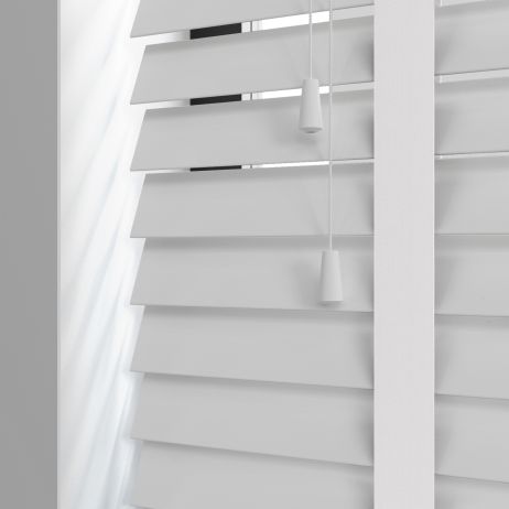 PVC jaloezie met ladderband - Wit Glad gemaakt van PVC in de kleur Licht / Naturel