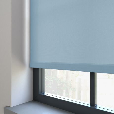 Elektrisch Rolgordijn - Splash licht blauw gemaakt van Polyester in de kleur Blauw