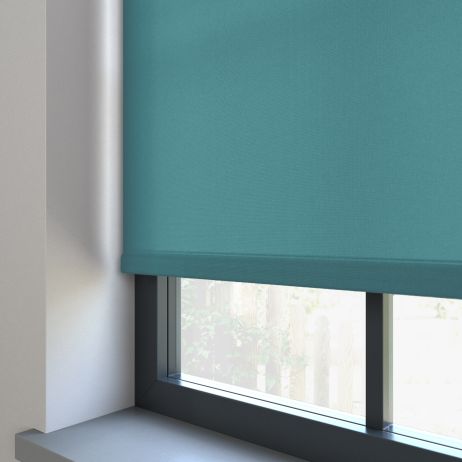 Elektrisch Rolgordijn - Splash como gemaakt van Polyester in de kleur Teal