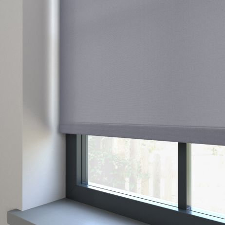 Elektrisch Rolgordijn - Splash warm grijs gemaakt van Polyester in de kleur Grijs/Zilver