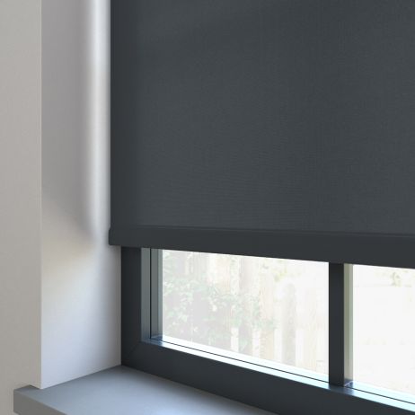 Elektrisch Rolgordijn - Splash antraciet gemaakt van Polyester in de kleur Grijs/Zilver