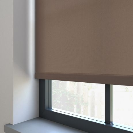 Elektrisch Rolgordijn - Splash portobello gemaakt van Polyester in de kleur Bruin