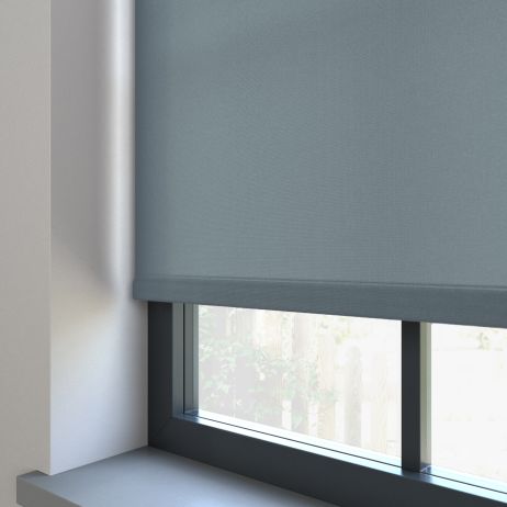 Elektrisch Rolgordijn - Splash blauw grijs gemaakt van Polyester in de kleur Grijs/Zilver