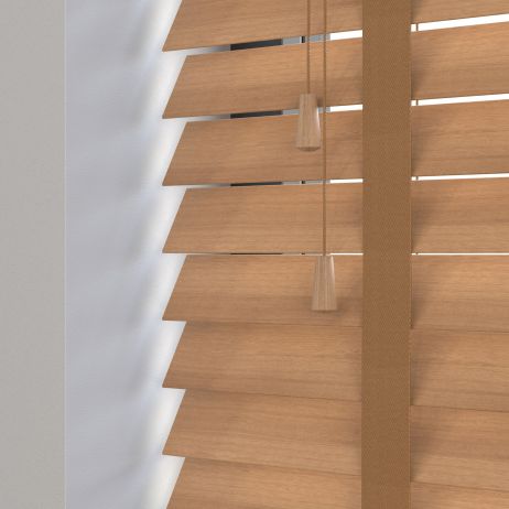Sunwood houten jaloezie met ladderband - licht eiken gemaakt van Hout in de kleur Medium Eiken