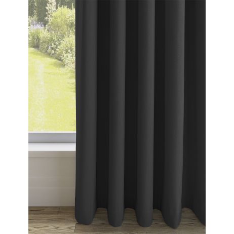 ZumÃ© gordijn - Zwart met dubbele plooi gemaakt van Polyester in de kleur Zwart